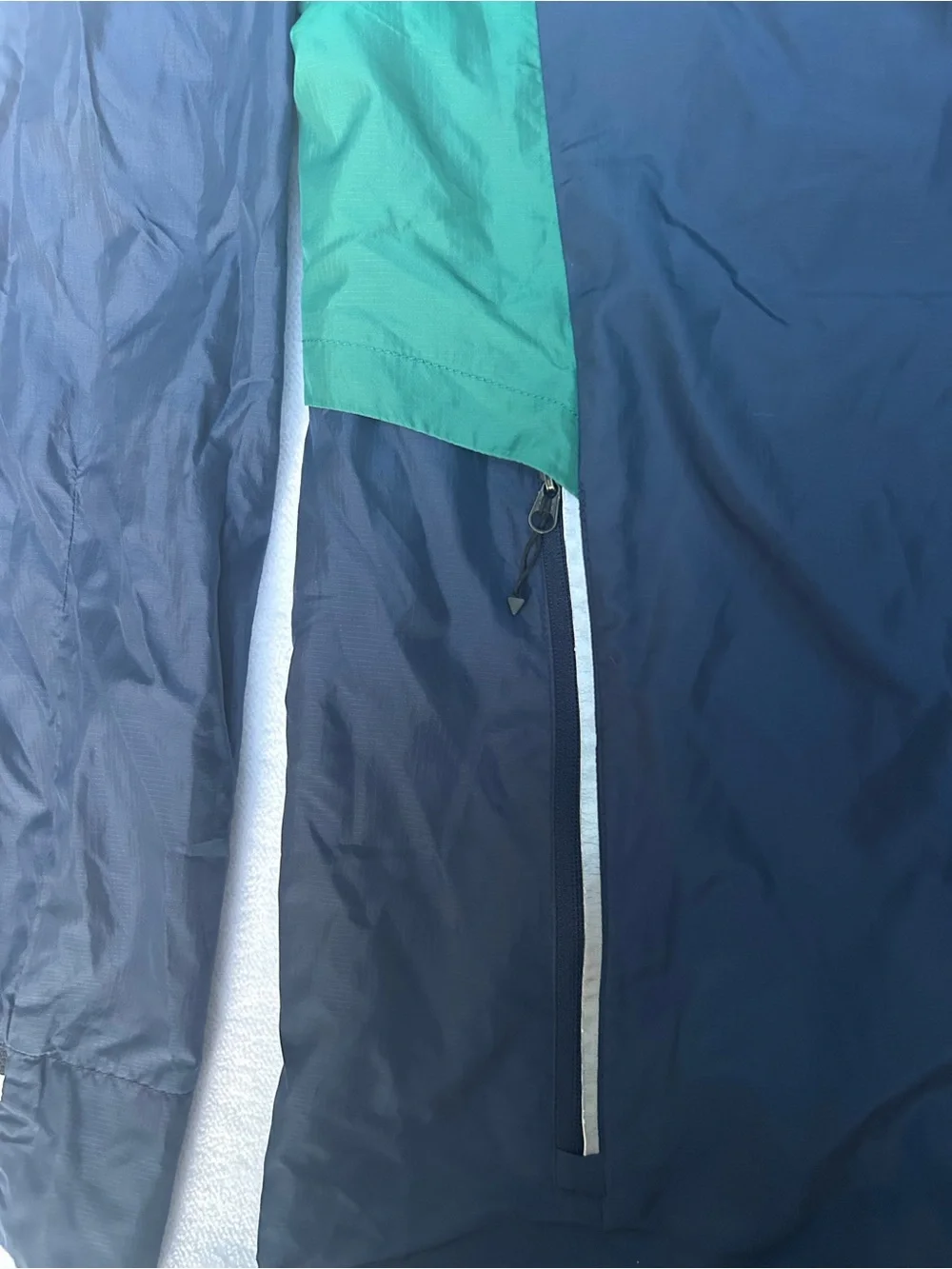 Adidas Navy and Teal Full-Zip Windbreaker Jacket